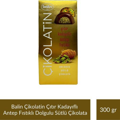 Balin Çikolatin Çıtır Kadayıflı Antep Fıstıklı Dolgulu Sütlü Çikolata 300 gr