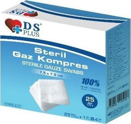 Ds Plus Steril Gaz Kompres 7.5 X 7.5 Cm 25 Adet 1 Paket