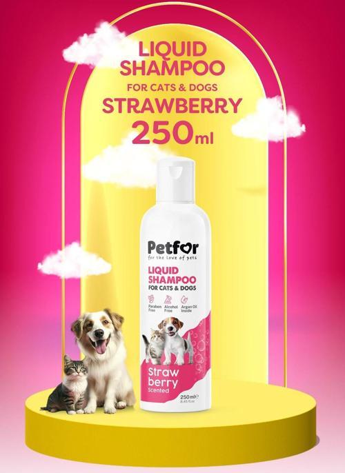 Kedi Ve Köpekler İçin Çilekli Şampuan 250 Ml