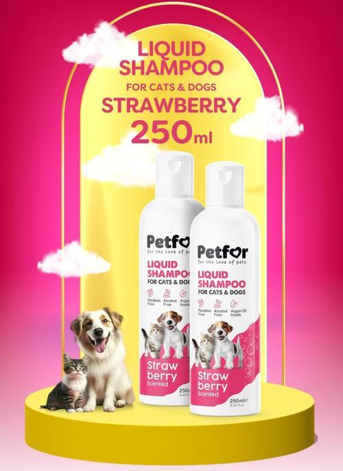 Kedi Ve Köpekler İçin Çilekli Şampuan 250 Ml 2 Adet