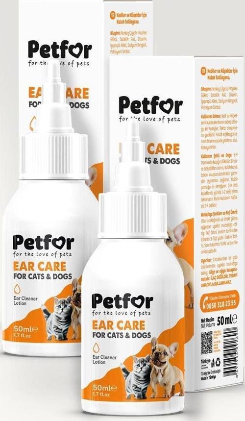 Kedi Ve Köpekler İçin Kulak Bakım Damlası 50 Ml 2 Adet
