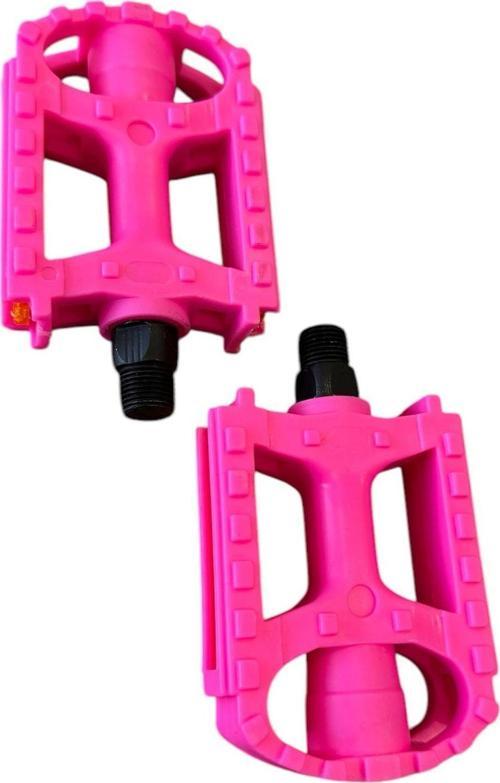 Pedal MX-P620 BMX Reflektörlü Bisiklet Pedalı Pembe Plastik Dış Yüzey Pedal Çocuk Bisiklet Pedal