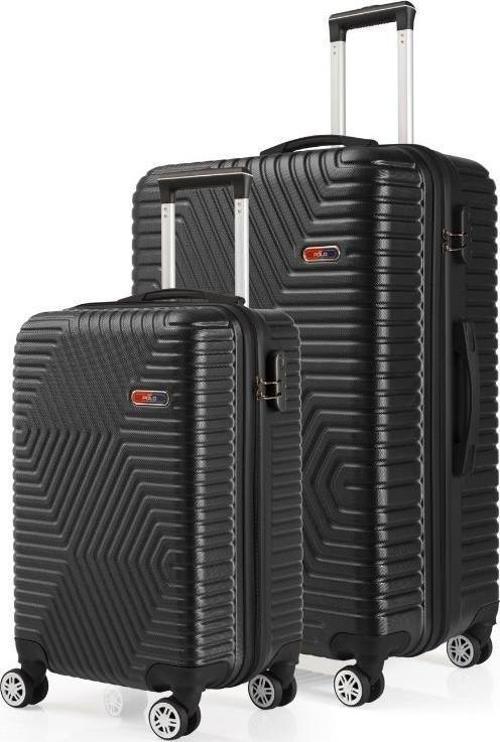 Abs Kabin Ve Büyük Boy Siyah 2'li Valiz Seti 600.01-Set-BK