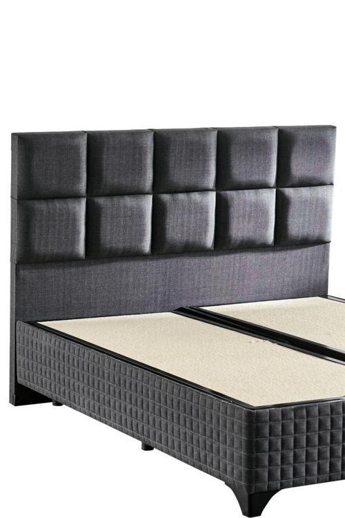 Star Başlık 150 cm Çift Kişilik Antrasit Keten Kumaşlı Modern Lüks Yatak Başlığı / Baza Başlığı
