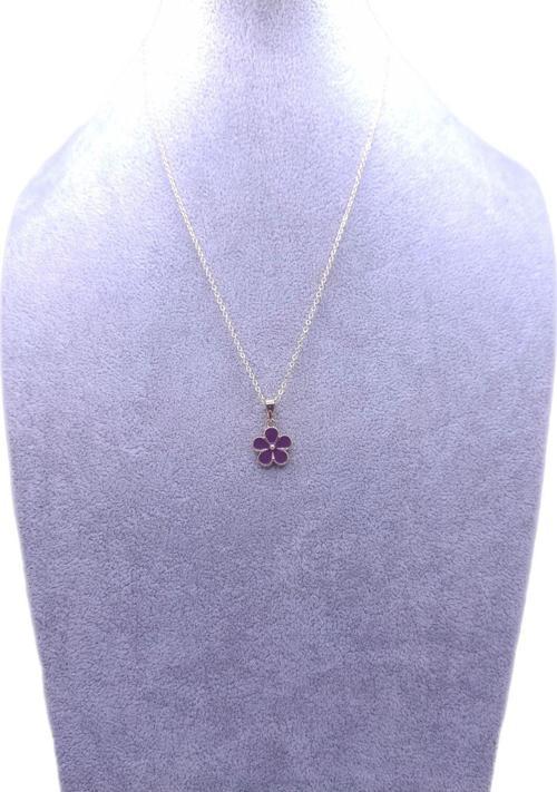 Mor Çiçek Model Kolye