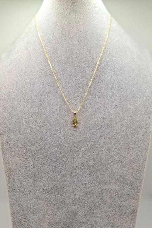 Altın Renk Ağaç Model Kolye