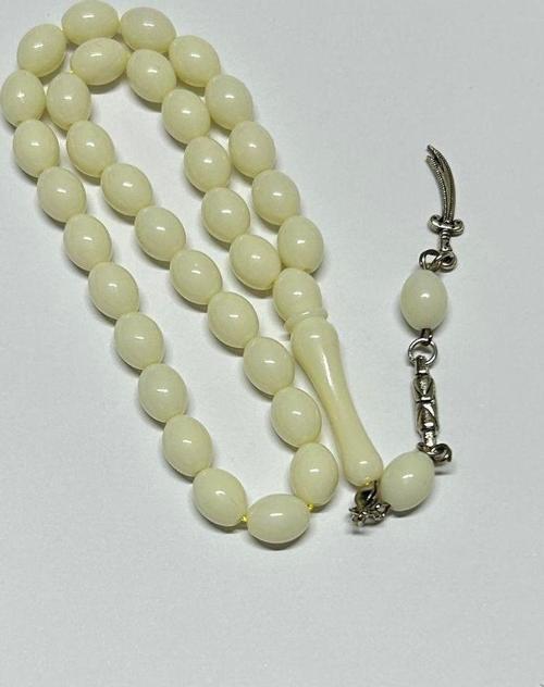 Beyaz Toz Kehribar Tesbih