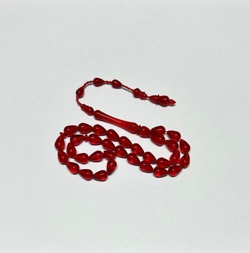 Kırmızı Toz Kehribar Tesbih