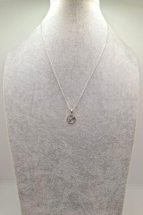 Gümüş Renk Yay Burcu Model Kolye