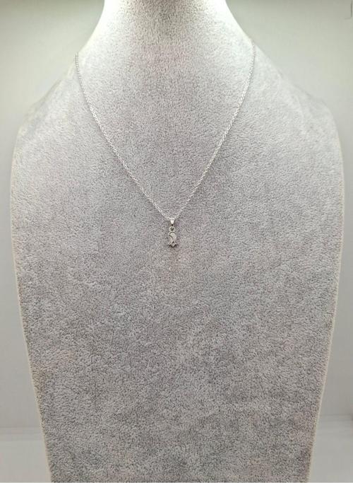 Gümüş Renk Lale Çiçek Model Kolye