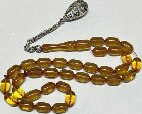 Sarı Kapsül Kesim Ateş Kehribar Tesbih