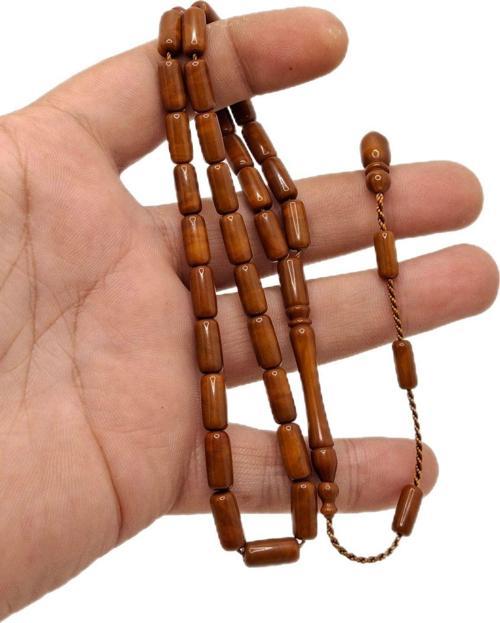 Kahverengi Kesme Kesim Sistemli Toz Kehribar Tesbih