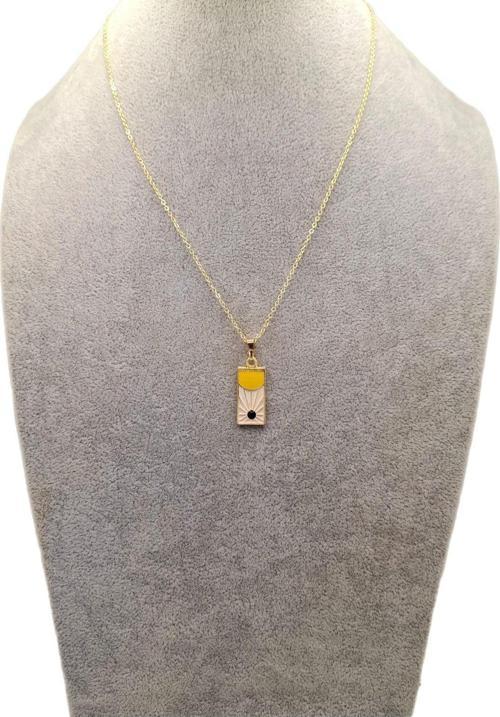 Altın Renk Sarı Tarot Kartı Model Kolye