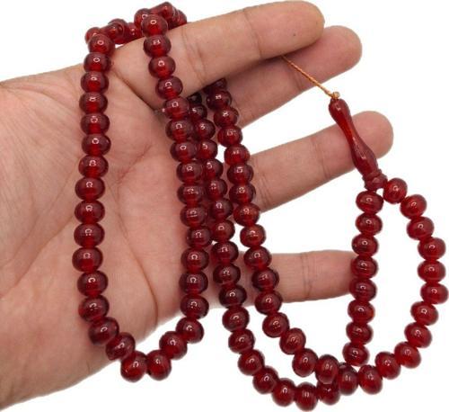 Yassı Küre Kesim Kırmızı 99 Lu Tesbih