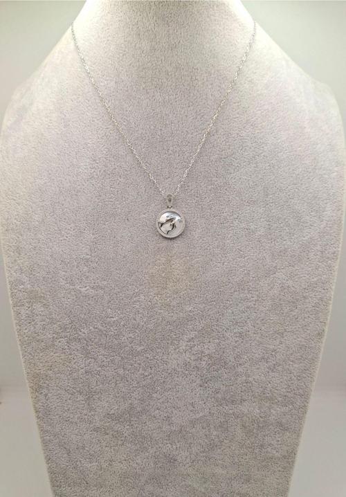 Gümüş Renk İkili Yunus Model Çelik Kolye