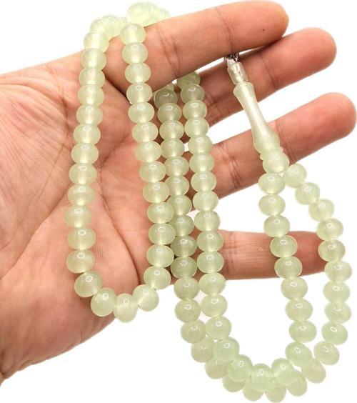 Kapsül Kesim Yeşil Neon Renk 99 Luk Tesbih