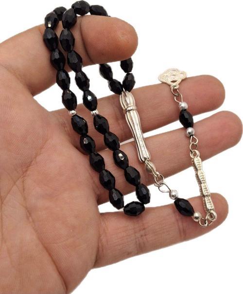 Siyah Kristal Model Cam Tesbih