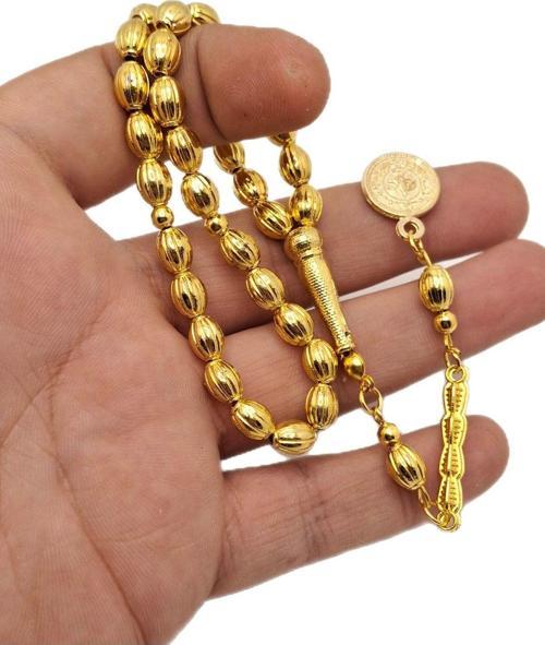 Karpuz Model Altın Benzetme Metal Tesbih