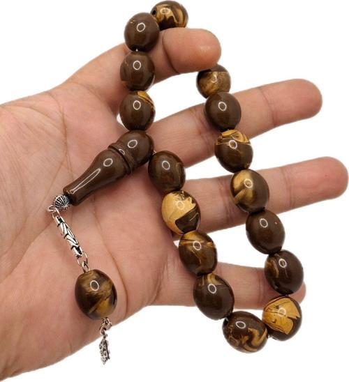 Açık Kahverengi Fıçı Kesim Maskot Toz Kehribar Tesbih