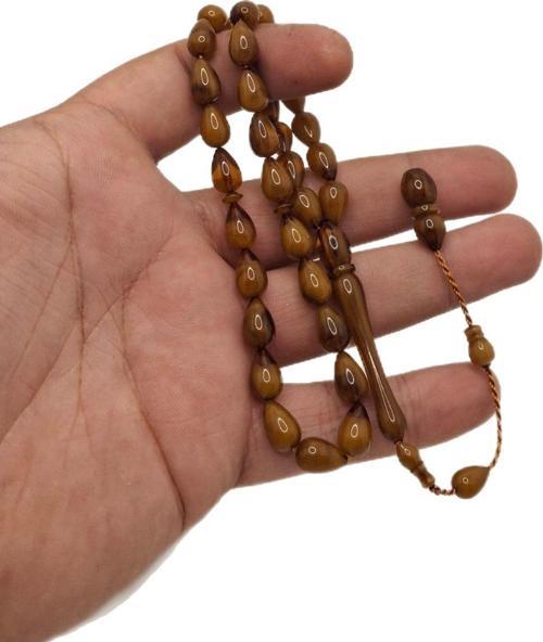 Kahverengi Gözyaşı Model Toz Kehribar Tesbih