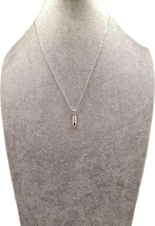 Gümüş Renk Mermi Model Kolye