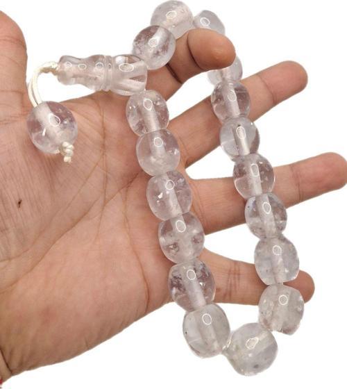 Büyük Boy Özel Model Şeffaf Renk Efe Maskot Toz Kehribar Tesbih