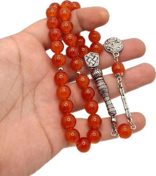 Zar Turuncusu Küre Kesim Özel Cam Tesbih