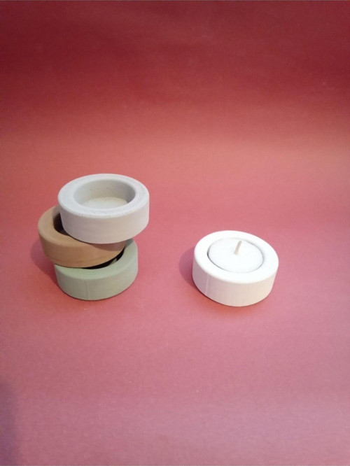 Küçük Tealight Mumluk - Renkli - 4 Adet