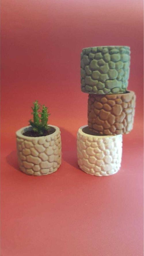 %100 Beton - Sukulent Saksı - Beyaz