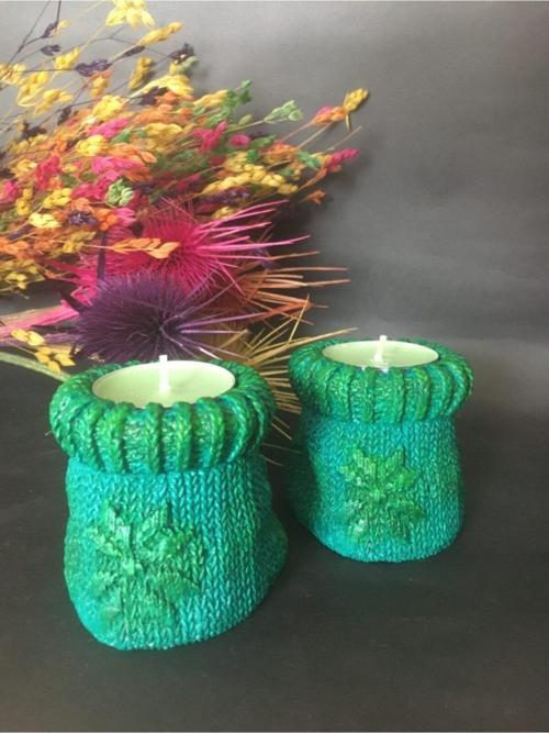 2’Li Çorap Görünümlü Tealight Mum