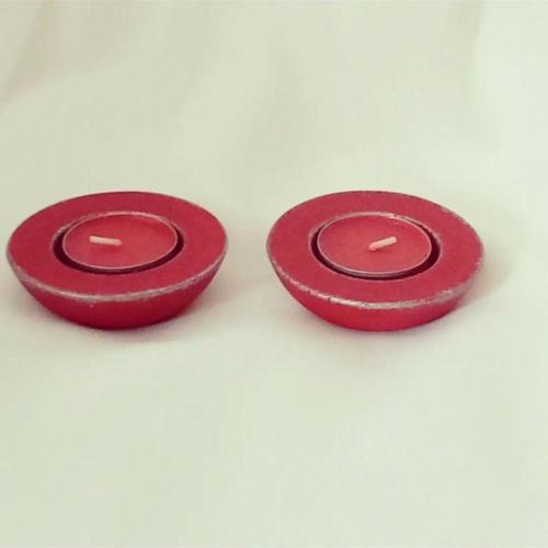 2Li Tealight Mumluk - 4 Saat Yanma Süreli Mum Hediyesi - Kırmızı -