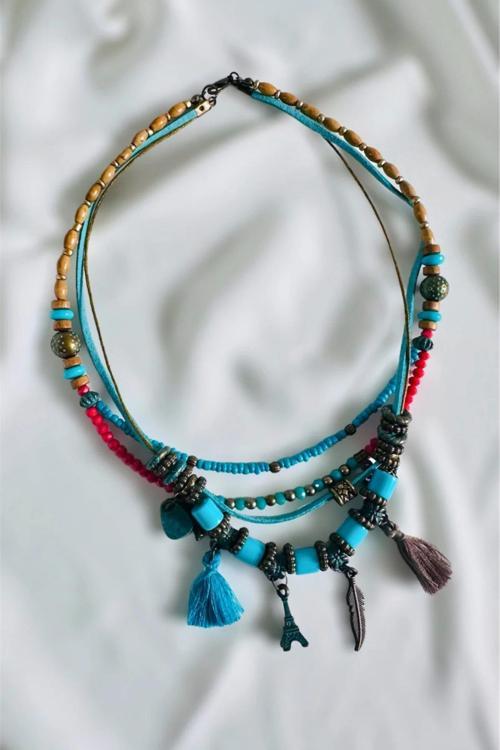 ETNİK BOHEM TASARIM EYFEL KOLYE