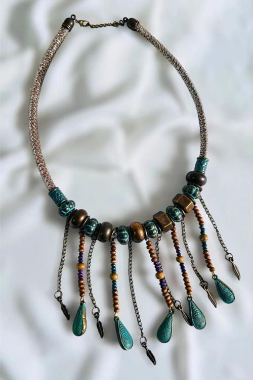 ETNİK BOHEM TASARIM HALAT KOLYE