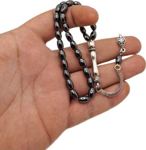 Arpa Kesim Hematit Doğal Taş Tesbih