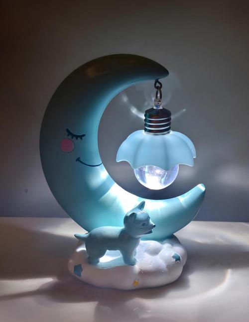 Dekoratif Bebek Çocuk Odası Ay Şekilli Led Gece Lambası Masaüstü Led Işık Masa & Gece Lambası 14 Cm