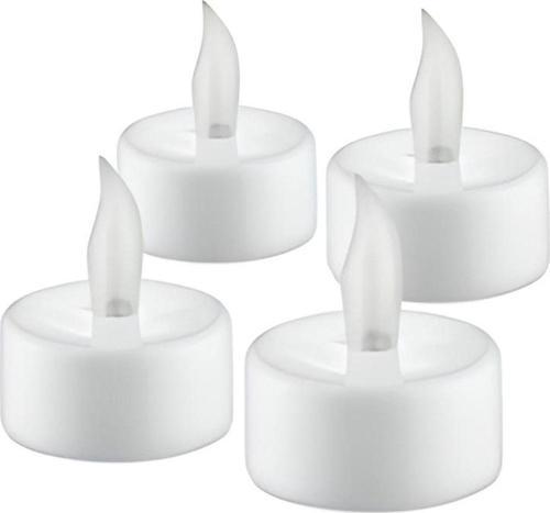 Dekoratif Mum 4'Lü Alev Yanma Efektli Led Mum Tealight Led Model Işıklı Tealight Mum Pilli