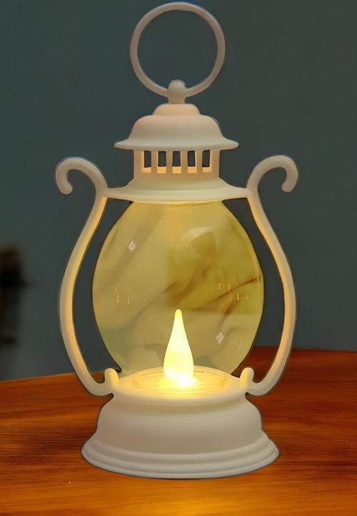 Dekoratif Mum Alev Efektli Led Fener Askı Aparatlı Pilli Mum Led Lamba 16 Cm
