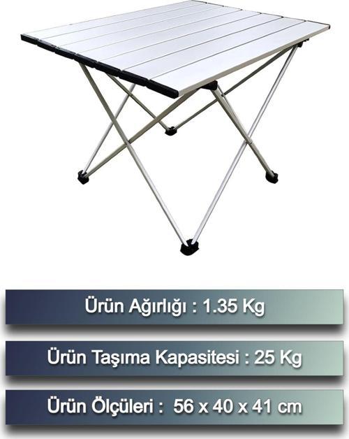 Kamp Masası Piknik Masası Balkon Masası Hafif Taşınabilir Çok Amaçlı Katlanır Alüminyum Kamp Masa