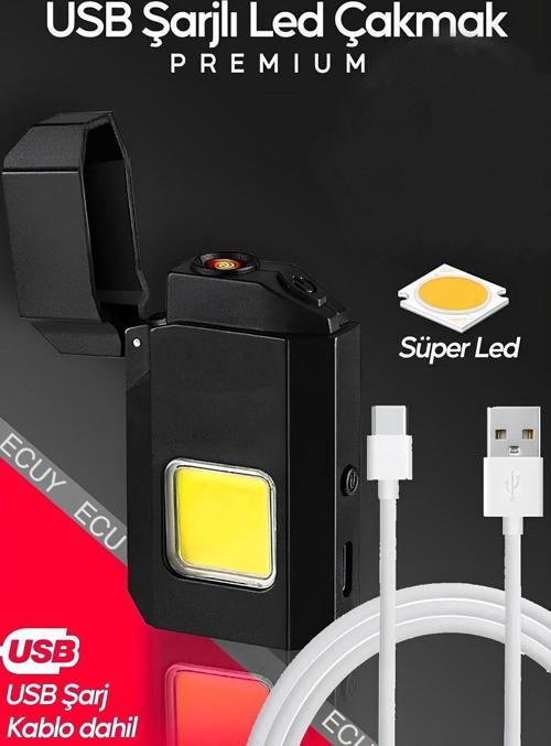 Şarjlı Yüksek Parlak Ve Enerji Tasarruflu Cob Led Lamba Rüzgar Geçirmez Elektrik Çakmaklı Fener
