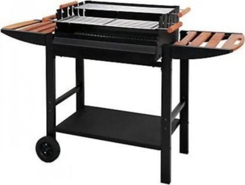 Gouette Trolley Kömürlü Açık Mangal Barbekü Çift Izgaralı Tekerlekli