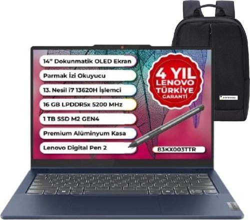 Ideapad 5 Intel Core I7-13620H 16GB 1tb SSD Freedos 14" Wuxga Dokunmatik Taşınabilir Bilgisayar 83KX003TTR Snertech Çant