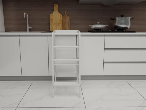 Beyaz Ahşap Çocuk Öğrenme-Etkinlik Kulesi 