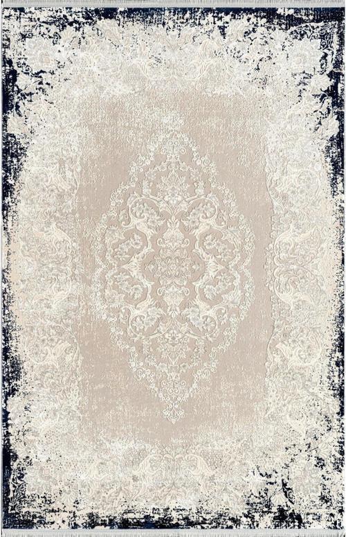 Pier Zen HG01A Krem Lacivert Viskon Akrilik Yumuşak Leke Tutmaz Silinebilir Halı