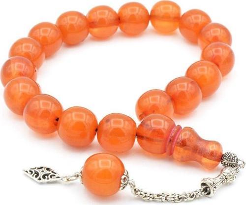 Fıçı Kesim Hareli Turuncu Sıkma Kehribar Efe Maskot Tesbih