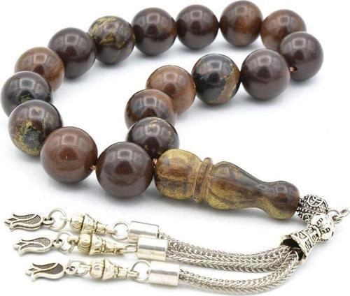 Gümüş Kaplama Püsküllü Küre Kesim Ceviz Ağacı Efe Maskot Tesbih