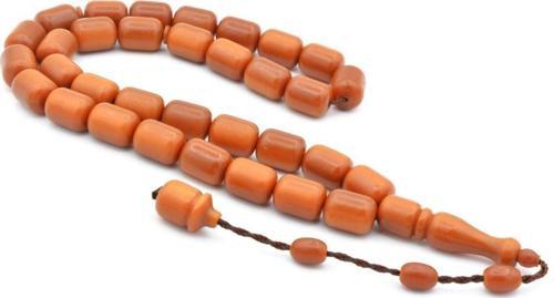 Sistemli Fıçı Kesim İri Boy Turuncu Fiber Tesbih