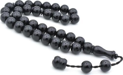 Sistemli Küre Kesim İri Boy Siyah Fiber Tesbih