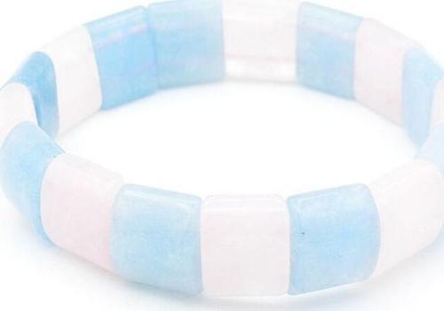 Rolex Model Hakiki Pembe Kuvars Akuamarin Taşı Bileklik