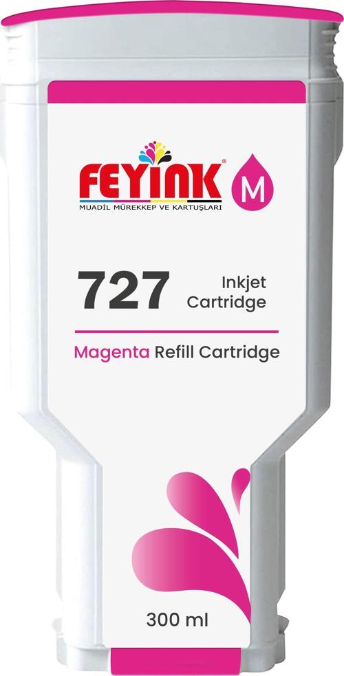 ® HP 727 Magenta (M) Orijinal Mürekkep Dolumlu Feyink Kartuş 300 ml Kırmızı, Uyumlu: HP DesignJet T795, T1300, T1200, T2300