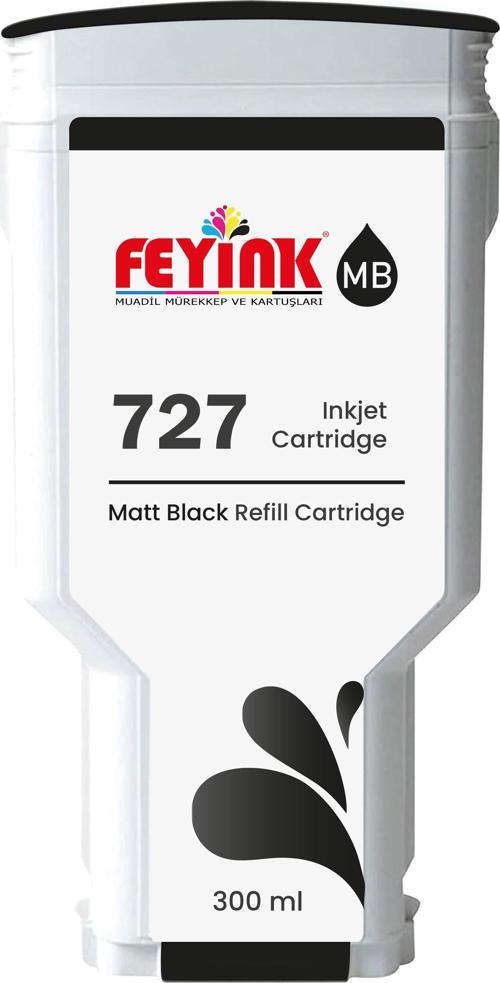 ® HP 727 Matt Black (MB) Orijinal Mürekkep Dolumlu Feyink Kartuş 300 ml Mat Siyah, Uyumlu: HP DesignJet T795, T1300, T1200, T2300